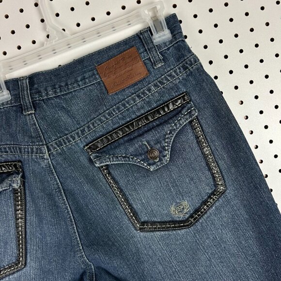 Phat Farm 90s Baggy Jean Shorts - 38 Stitched Flap Pocket Streetwear Blue Skater - Picture 3 of 8